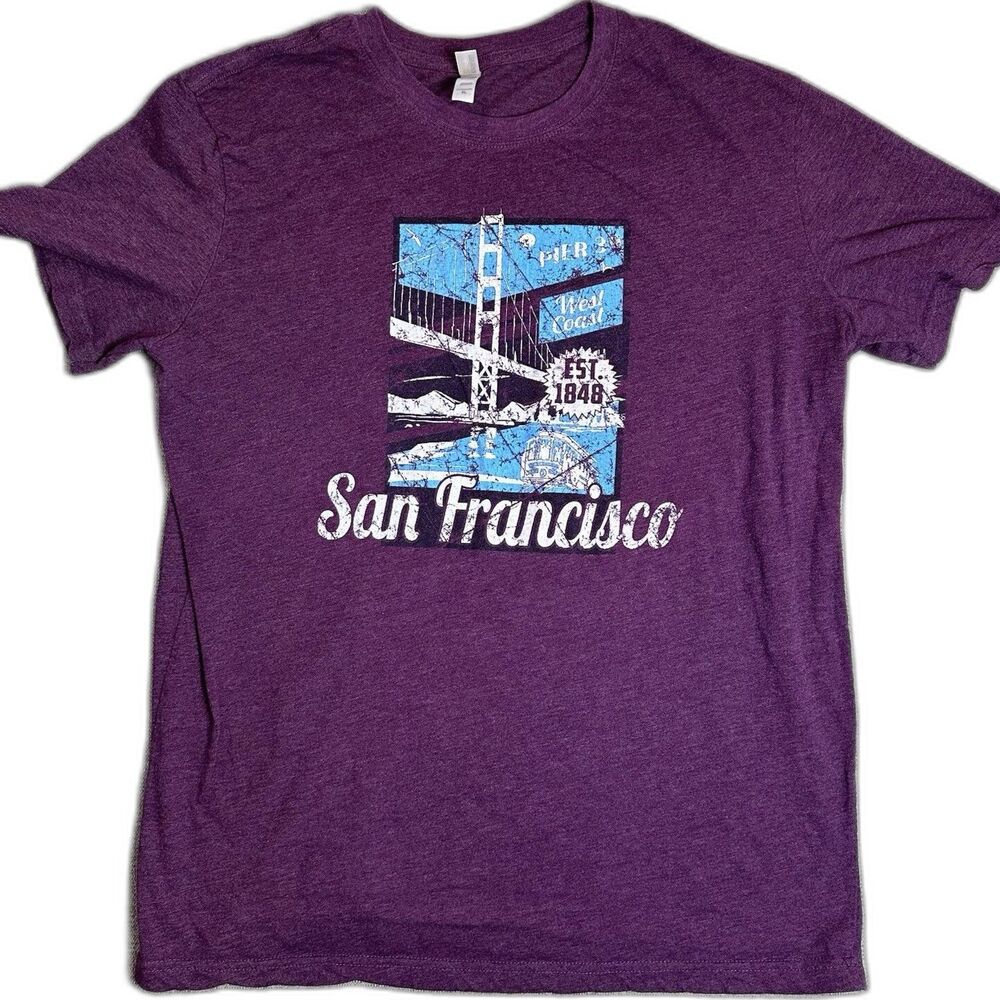 San Francisco  XL Large Print Long Sleeve Shirt Golden Gate